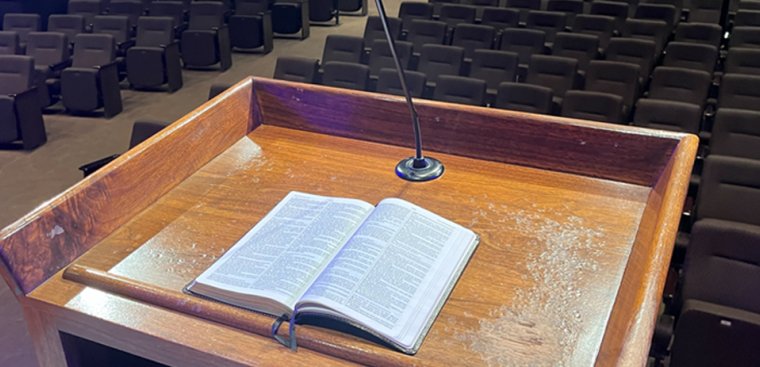 Bible at pulpit